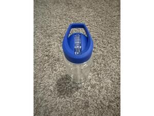 Amazon Blue Clear Plastic Water Bottle with Straw